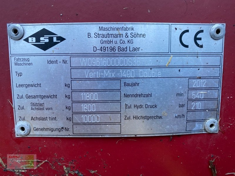 Futtermischwagen tipa Strautmann Verti-Mix 1400 Double, Gebrauchtmaschine u Weddingstedt (Slika 2)