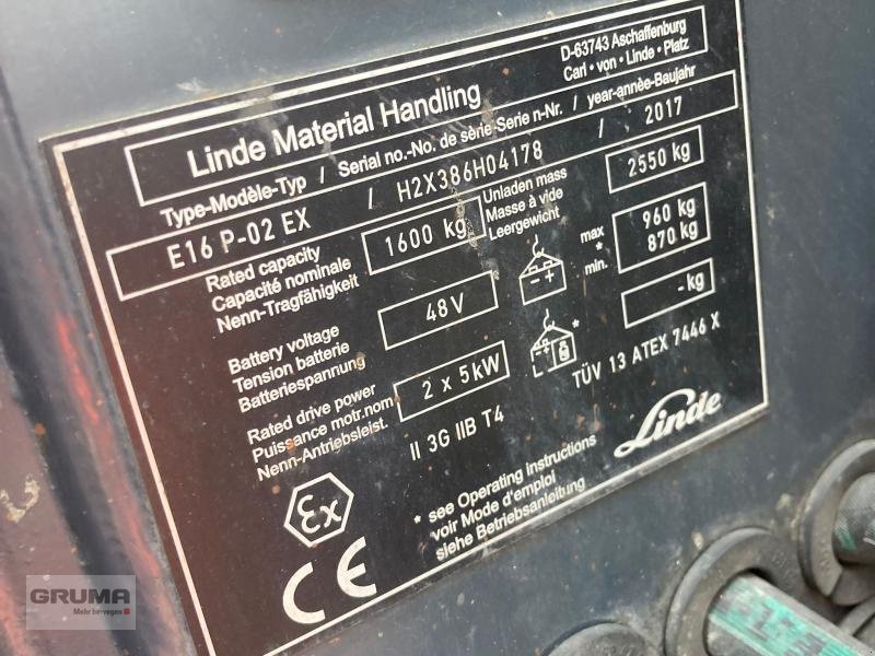 Gabelstapler Türe ait Linde E 16 EX PL 386-02 EVO, Gebrauchtmaschine içinde Friedberg-Derching (resim 10)