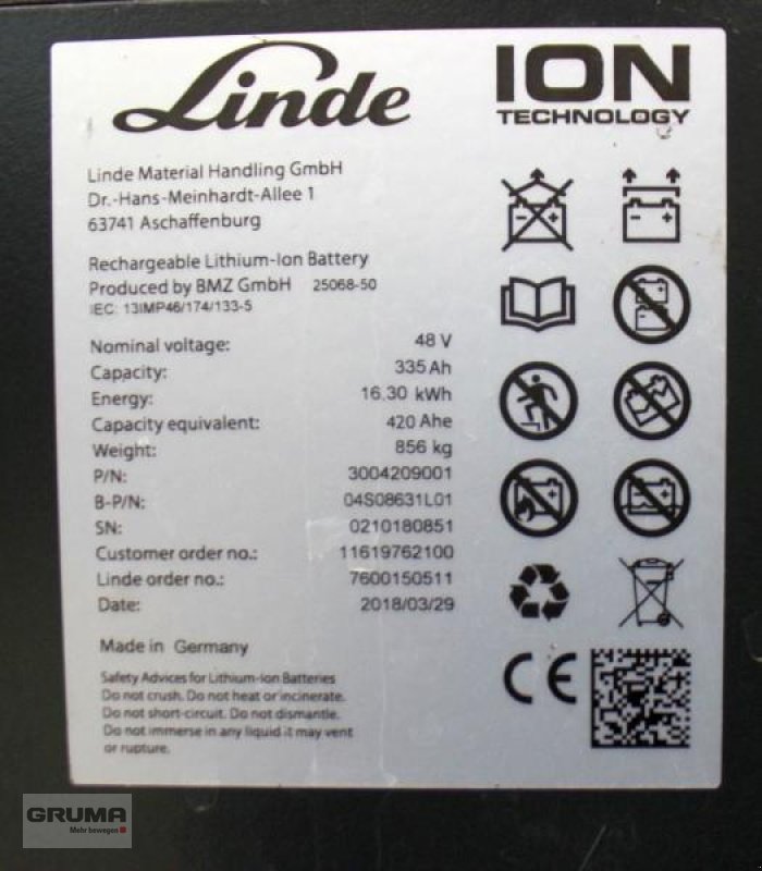 Gabelstapler del tipo Linde E 16 ION EVO 386-02, Gebrauchtmaschine en Friedberg-Derching (Imagen 6)