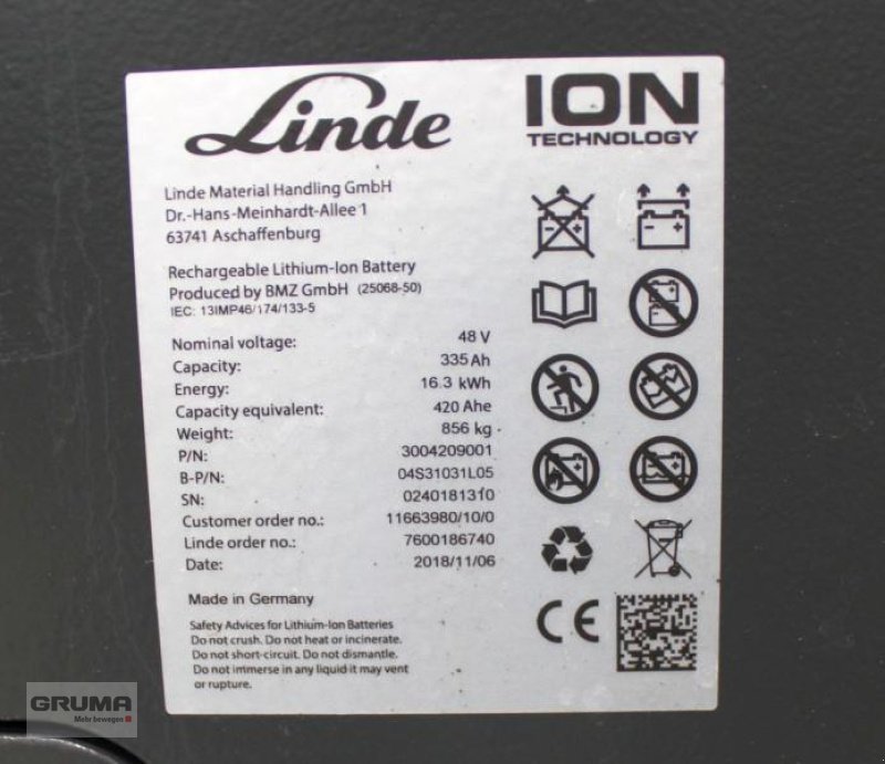 Gabelstapler от тип Linde E 16 ION EVO 386-02, Gebrauchtmaschine в Friedberg-Derching (Снимка 6)