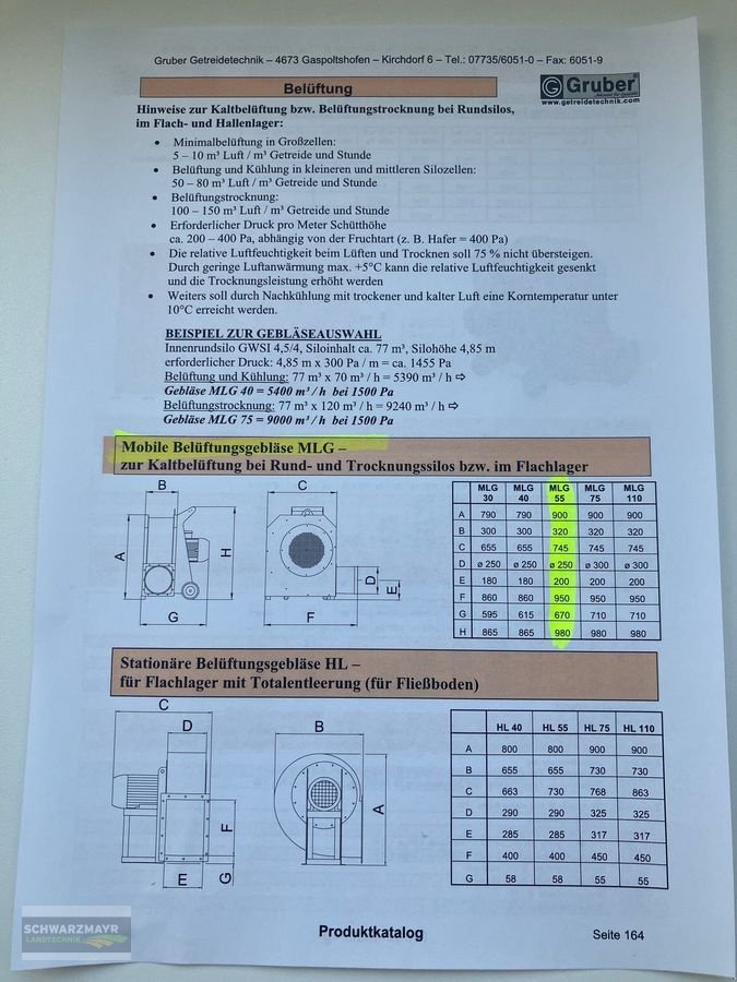 Getreidetrocknung des Typs Gruber MLG 55 Belüftungsgebläse, Neumaschine in Aurolzmünster (Bild 14)