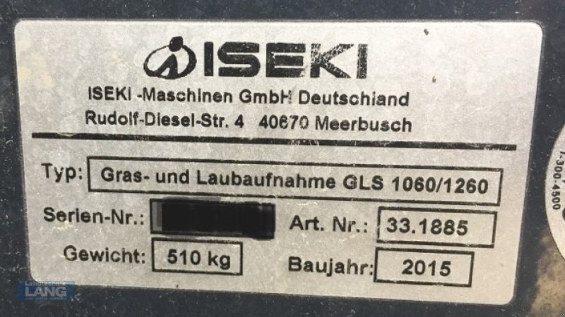 Gras- & Laubsammelcontainer del tipo Iseki GLS 1060 H, Gebrauchtmaschine en Rottenburg (Imagen 4)