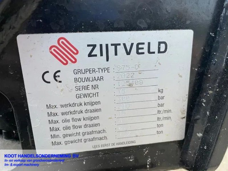 Greifer typu Sonstige Zijtveld S75d CW 05 Voor 1 tm 1.5 Machine Als Nieuw!! Sorteergrijper, Gebrauchtmaschine v Nieuwerkerk aan den IJssel (Obrázek 4)