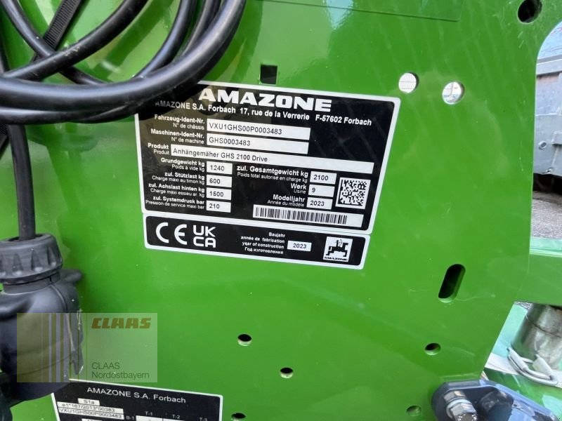 Großflächenmäher van het type Amazone GRASSHOPPER SMARTCUT 2100, Neumaschine in Cham (Foto 3)