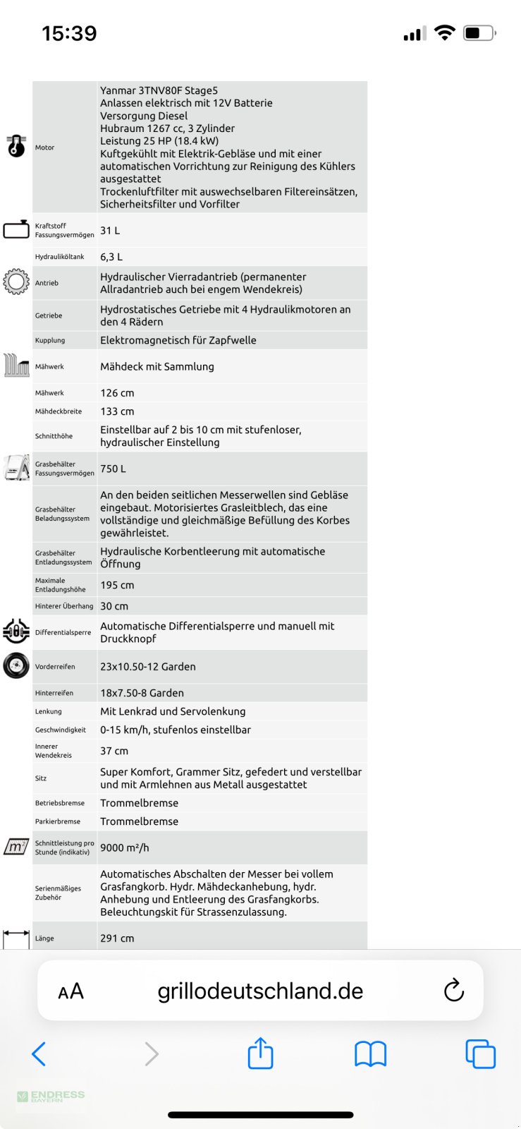 Großflächenmäher typu Grillo FD 900, Gebrauchtmaschine v München (Obrázok 8)