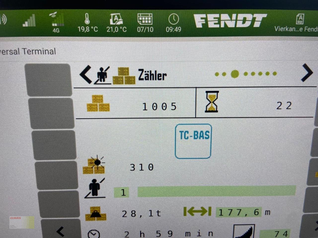 Großpackenpresse of the type CLAAS QUADRANT 5200 EVOLUTION FC FINE CUT 51 Messer, Vorbauhäcksler, Waage, Feuchtesensor, 1.100 Ballen !, Gebrauchtmaschine in Molbergen (Picture 12)