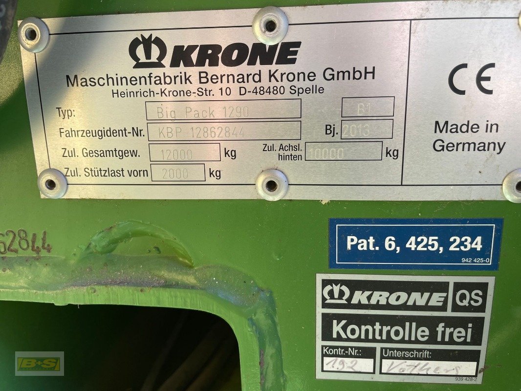 Großpackenpresse typu Krone BIG PACK 1290, Gebrauchtmaschine v Neustadt Dosse (Obrázek 14)