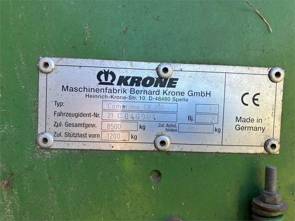 Großpackenpresse Türe ait Krone CV 210 XC, Gebrauchtmaschine içinde Mern (resim 8)