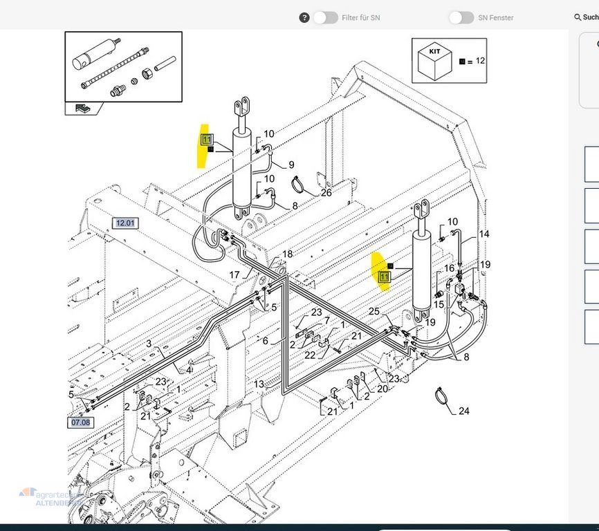 Großpackenpresse Türe ait New Holland 84408341 Dichtezylinder für BB1270 / BB1290, Gebrauchtmaschine içinde Altenberge (resim 8)