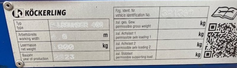 Grubber of the type Köckerling Allrounder classic lang 400, Neumaschine in Hofgeismar (Picture 2)