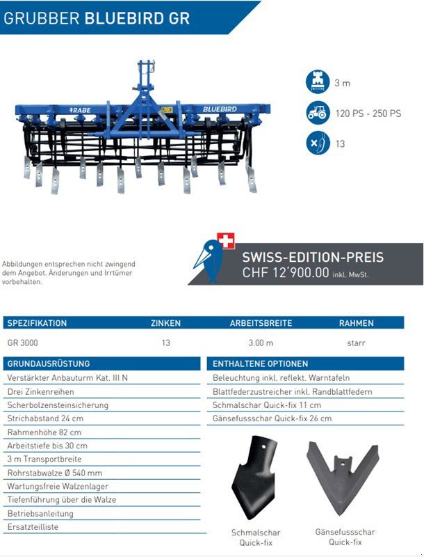 Grubber του τύπου Rabe GRUBBER BLUEBIRD GR, Neumaschine σε Balterswil (Φωτογραφία 1)