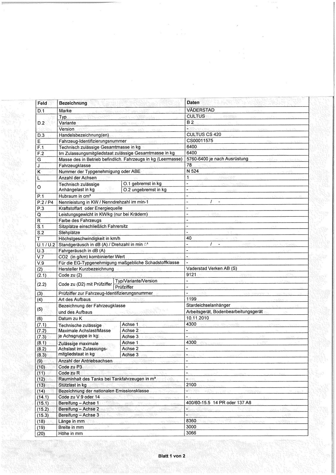 Grubber Türe ait Väderstad Cultus CS 420 *hydr. Klappung *19 Schare *Grubber *Kurzscheibenegge, Gebrauchtmaschine içinde Wagenfeld (resim 11)