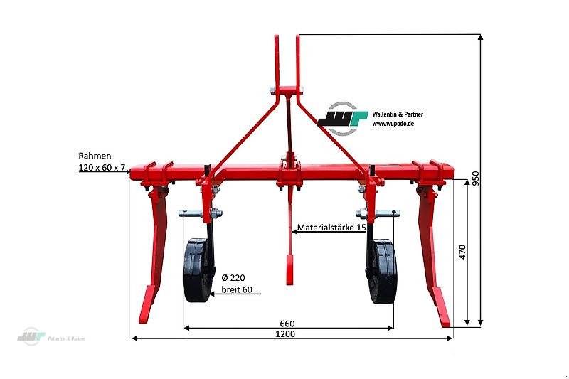 Grubber del tipo Wallentin & Partner Grubber Tiefenlockerer 3 Zähne Tiefengrubber Spurlockerer Kleintraktor ab 18 PS, Neumaschine en Wesenberg (Imagen 3)