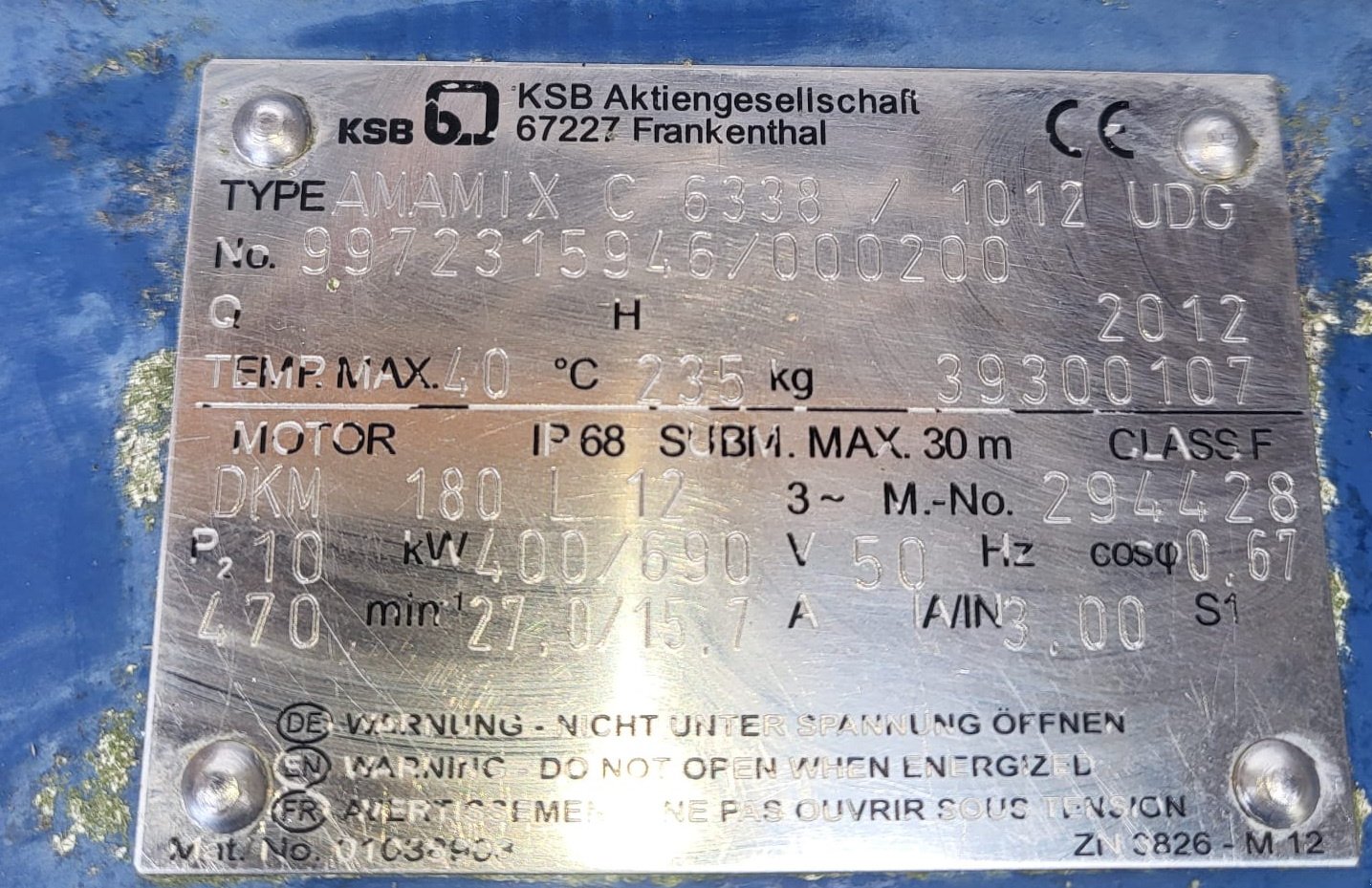 Güllemixer a típus KSB Amamix C 6338, Gebrauchtmaschine ekkor: Freyburg (Unstrut) (Kép 2)