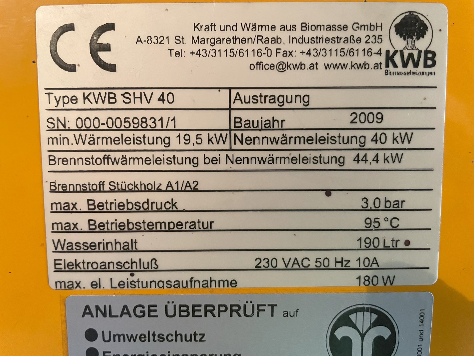 Heizgerät del tipo KWB KWB SHV 40, Gebrauchtmaschine en Satteldorf (Imagen 2)