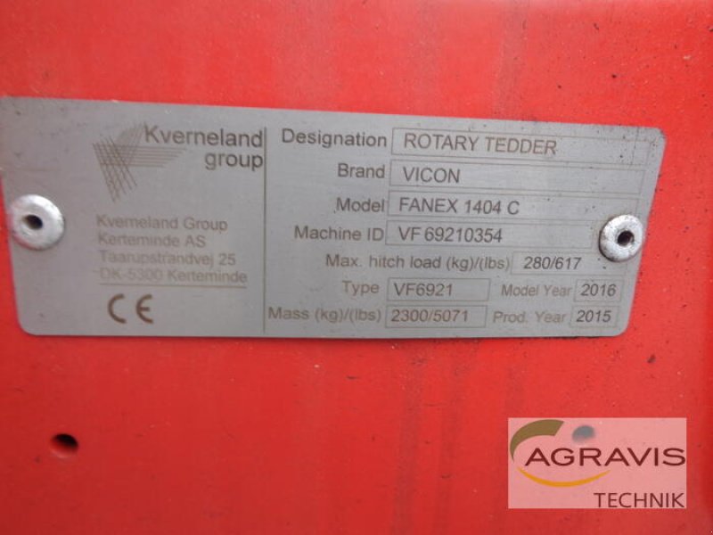 Heuwender za tip Vicon FANEX 1404C, Gebrauchtmaschine u Nartum (Slika 11)