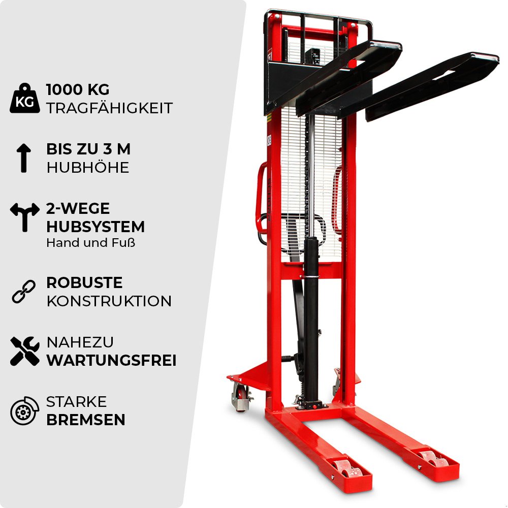 Hochhubwagen del tipo Schorr Hochhubwagen manuell 1600mm 1000kg Hubhöhe Hubwagen hydraulisch, Neumaschine en Schüttorf (Imagen 4)