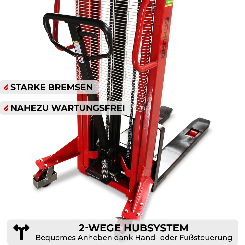 Hochhubwagen of the type Schorr Hochhubwagen manuell 1600mm 1000kg Hubhöhe Hubwagen hydraulisch, Neumaschine in Schüttorf (Picture 5)
