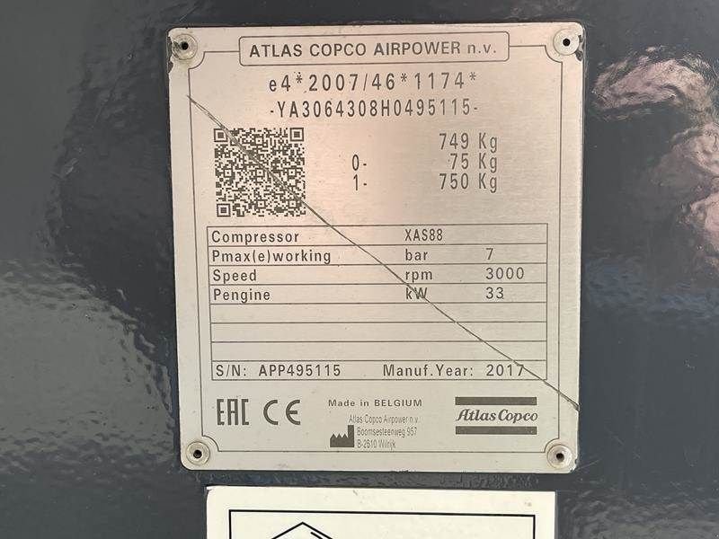 Hof-Kompressor του τύπου Atlas Copco XAS 88 KD - N, Gebrauchtmaschine σε Waregem (Φωτογραφία 4)