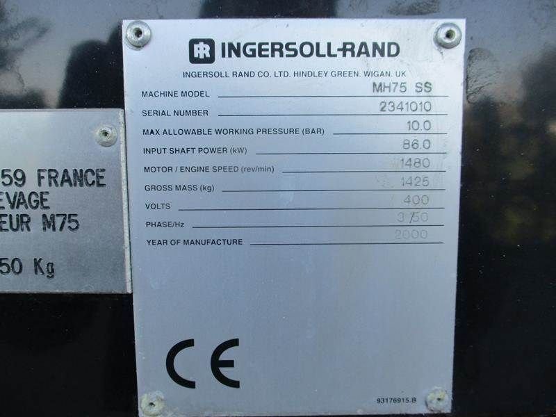 Hof-Kompressor a típus Ingersoll Rand MH 75 SS, Gebrauchtmaschine ekkor: Waregem (Kép 10)