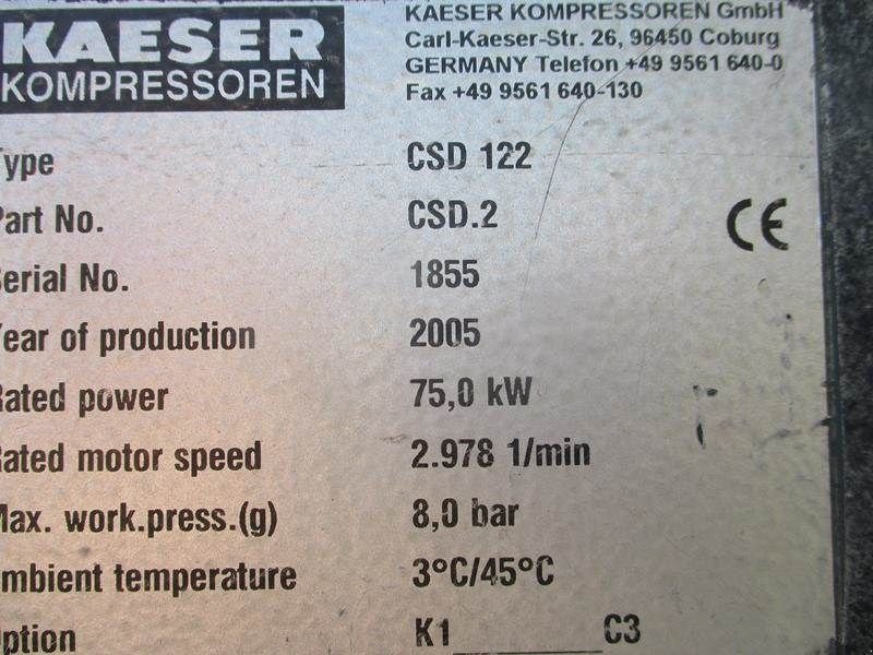 Hof-Kompressor typu Kaeser CSD 122, Gebrauchtmaschine w Waregem (Zdjęcie 10)