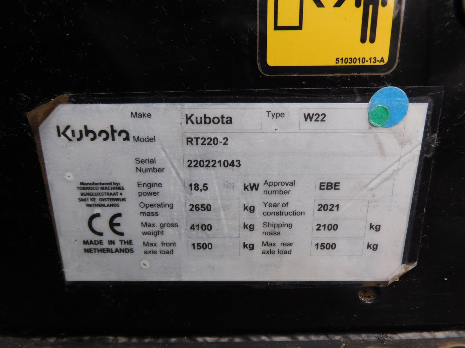 Hoflader du type Kubota RT 220-2, Typ W22 inkl. Schaufel + Palettengabel, Gebrauchtmaschine en Wagenfeld (Photo 15)