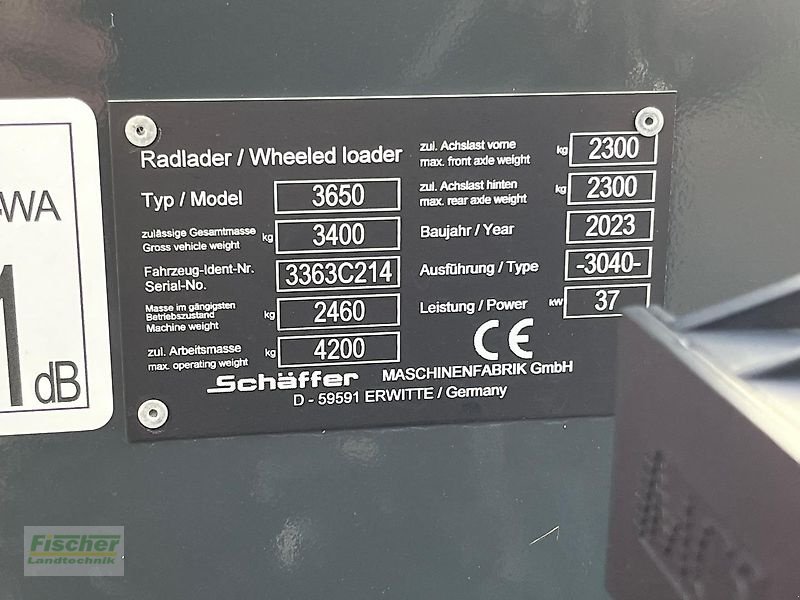 Hoflader du type Schäffer 3650, Gebrauchtmaschine en Kroppach (Photo 7)