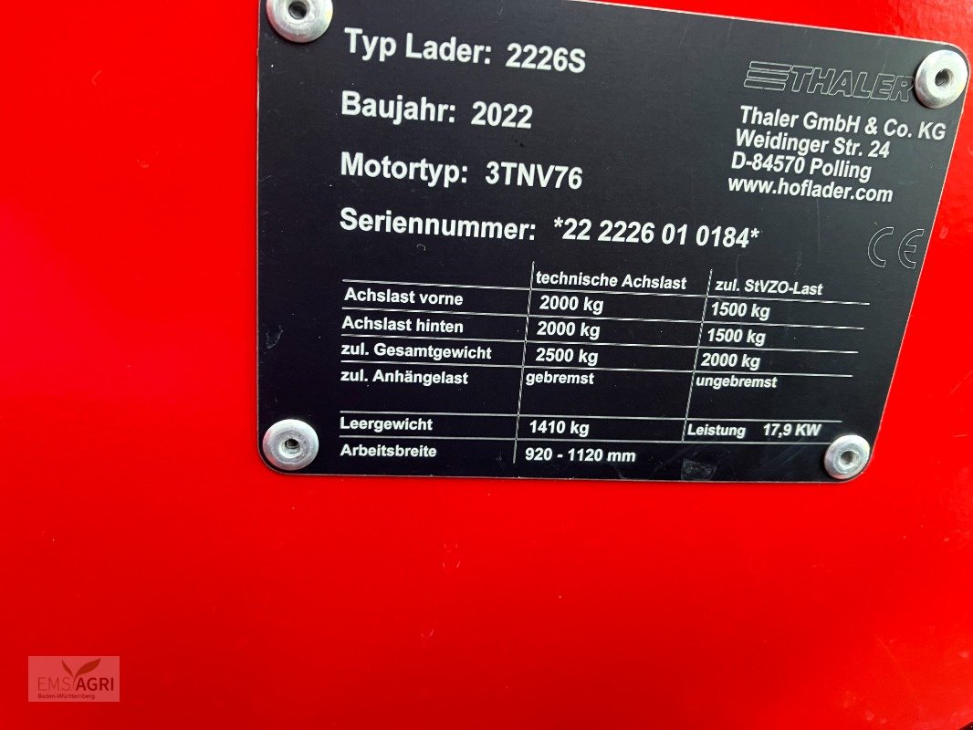 Hoflader tipa Thaler 2226S, Neumaschine u Vöhringen (Slika 7)