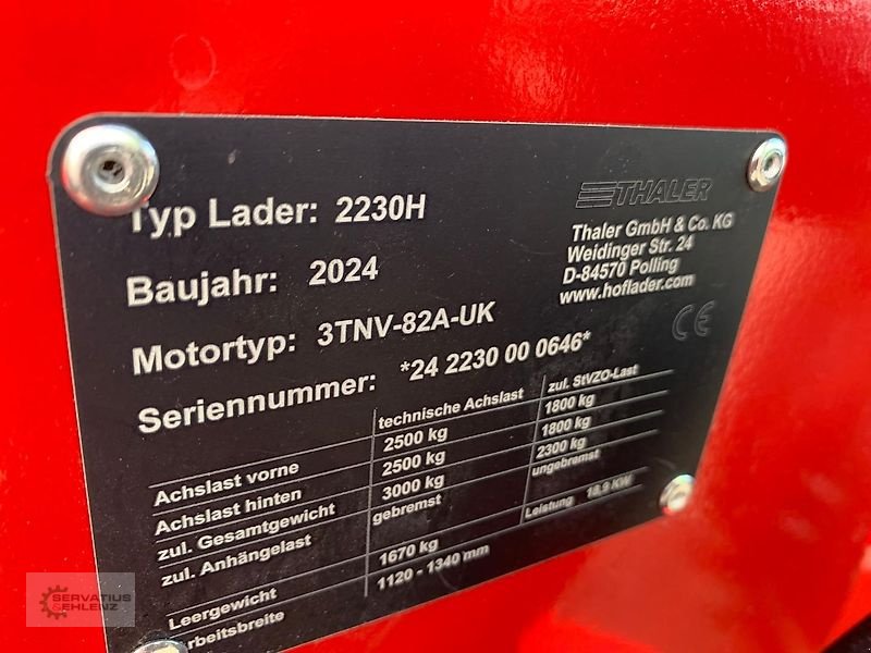 Hoflader typu Thaler 2230 H, Neumaschine w Rittersdorf (Zdjęcie 12)
