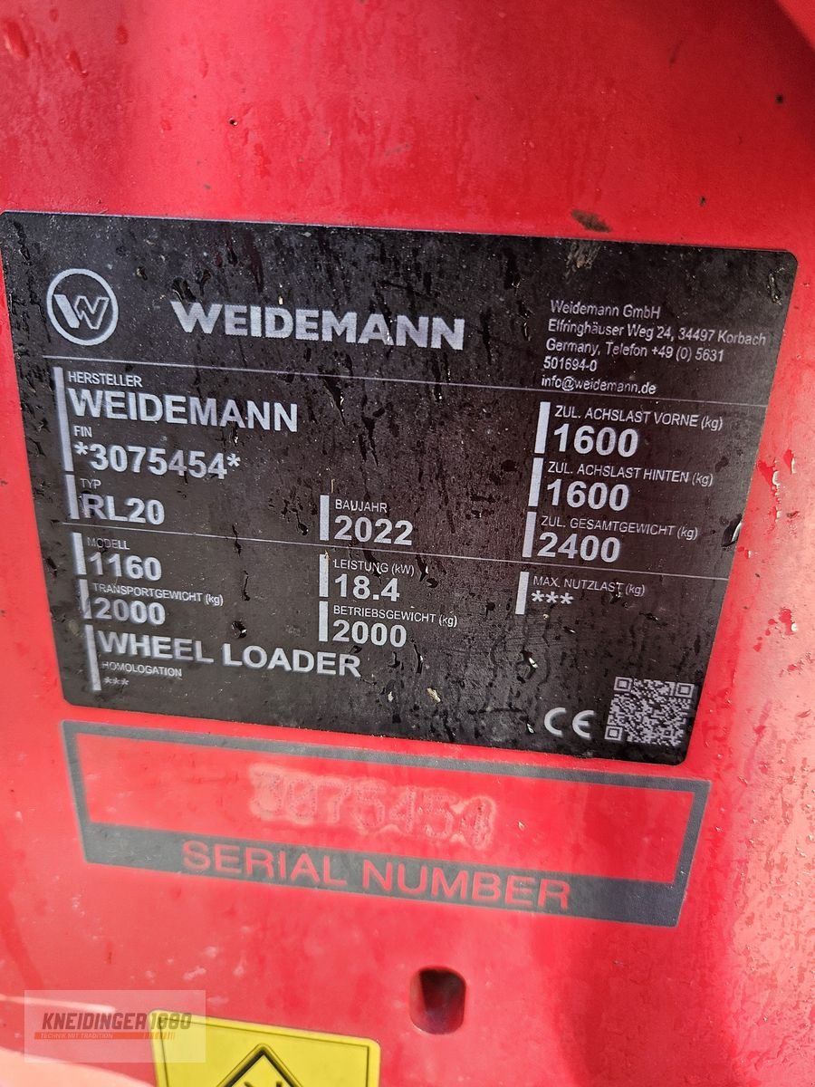 Hoflader του τύπου Weidemann  1160, Gebrauchtmaschine σε Altenfelden (Φωτογραφία 7)