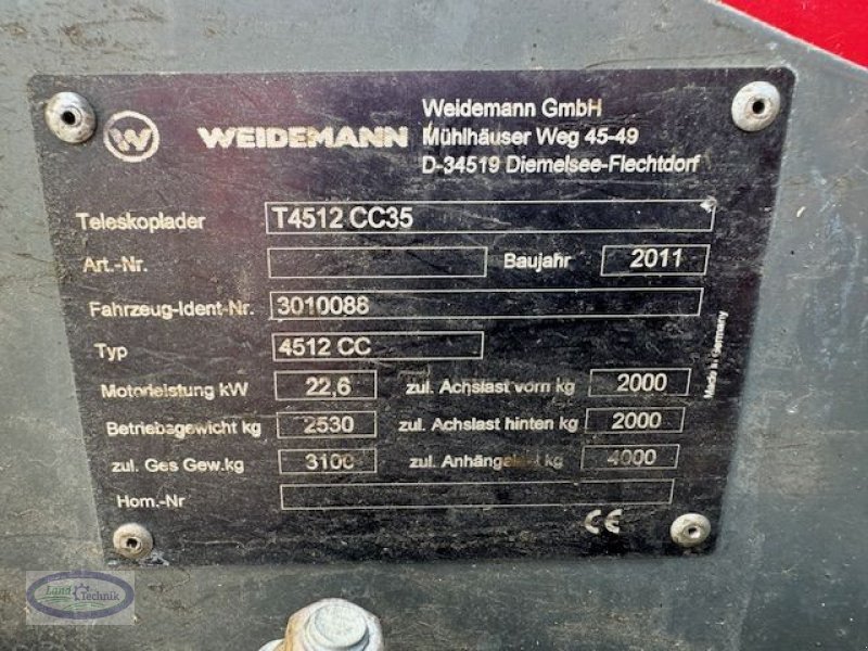 Hoflader Türe ait Weidemann  T 4512, Gebrauchtmaschine içinde Münzkirchen (resim 7)