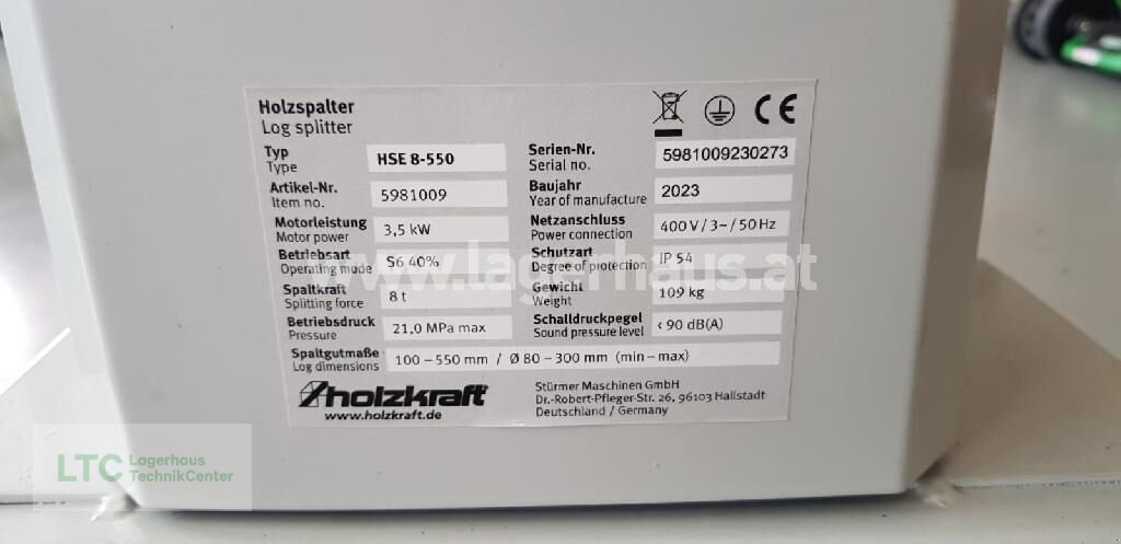 Holzspalter Türe ait Sonstige HSE 8-550, Neumaschine içinde Schärding (resim 3)