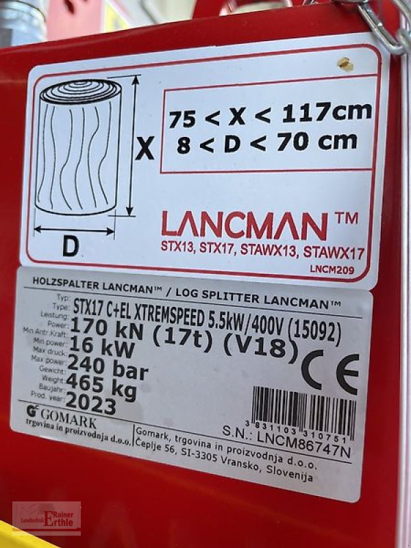 Holzspalter от тип Sonstige Lancman STX 17 C+EL, Neumaschine в Erbach / Ulm (Снимка 6)