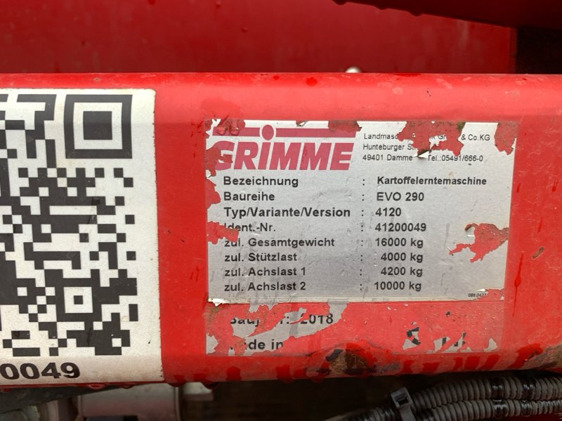 Kartoffelroder tipa Grimme EVO 290 AIR SEB, Gebrauchtmaschine u Heiligengrabe OT Liebenthal (Slika 15)