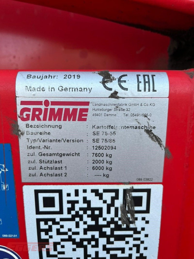 Kartoffelroder Türe ait Grimme SE 75-55 SB, Gebrauchtmaschine içinde Wahrenholz (resim 9)