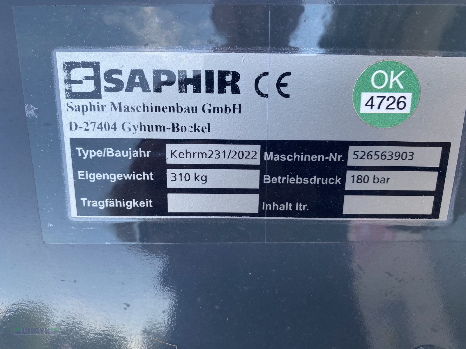 Kehrmaschine of the type Saphir 231 Kehrmaschine mit Sammelbehälter passend für Stapler, Teleskoplader, Hoflader und Schlepper mit Palettengabel, Neumaschine in Buchdorf (Picture 4)