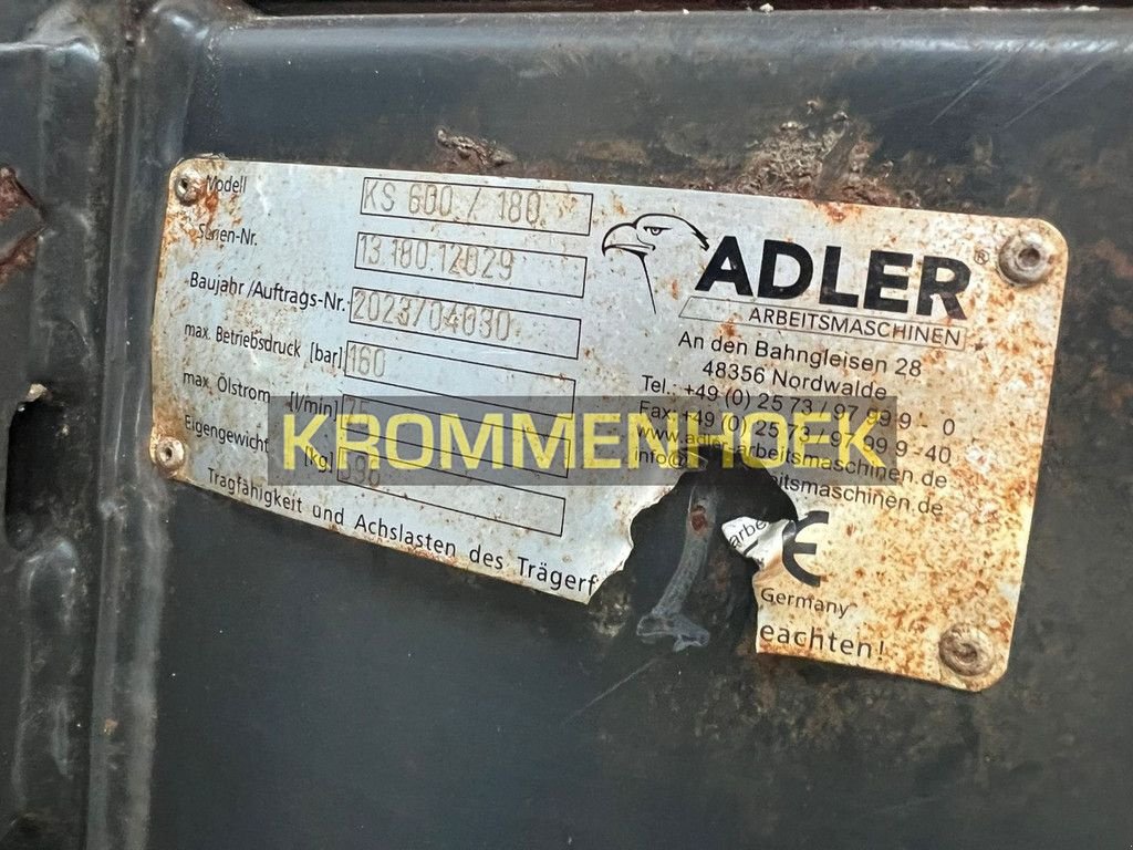 Kehrmaschine des Typs Sonstige ADLER KS 600 / 180 1800 mm Bak bezem voor Bobcat, Gebrauchtmaschine in Apeldoorn (Bild 10)