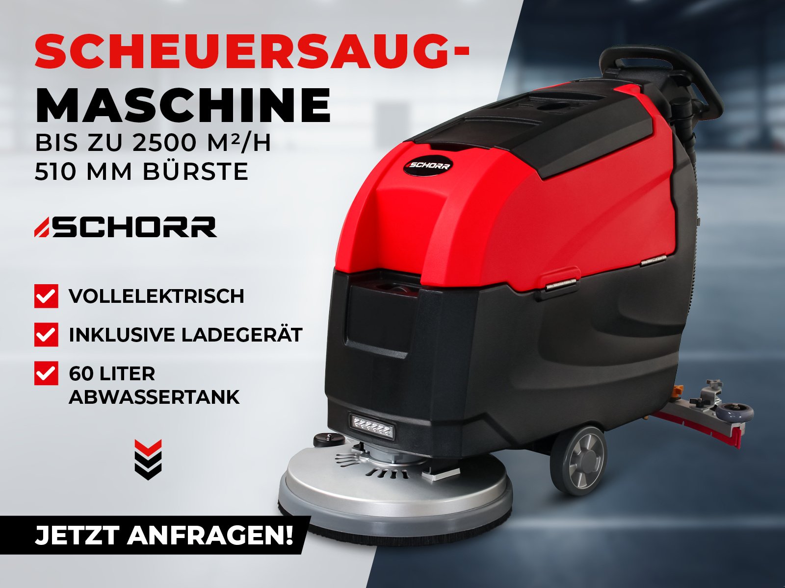 Kehrsaugmaschine typu Schorr Akku Scheuersaugmaschine RR850FS 500W 510mm Bürste, Neumaschine w Schüttorf (Zdjęcie 1)