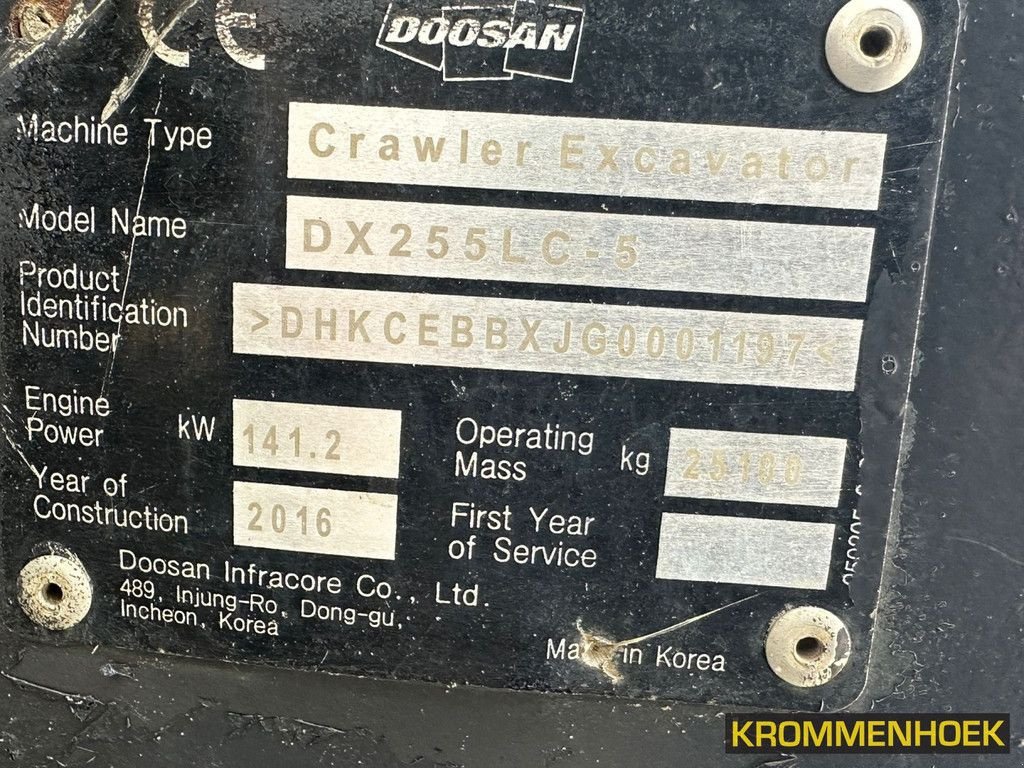 Kettenbagger του τύπου Doosan DX 255 LC-5 Powertilt, Gebrauchtmaschine σε Apeldoorn (Φωτογραφία 11)