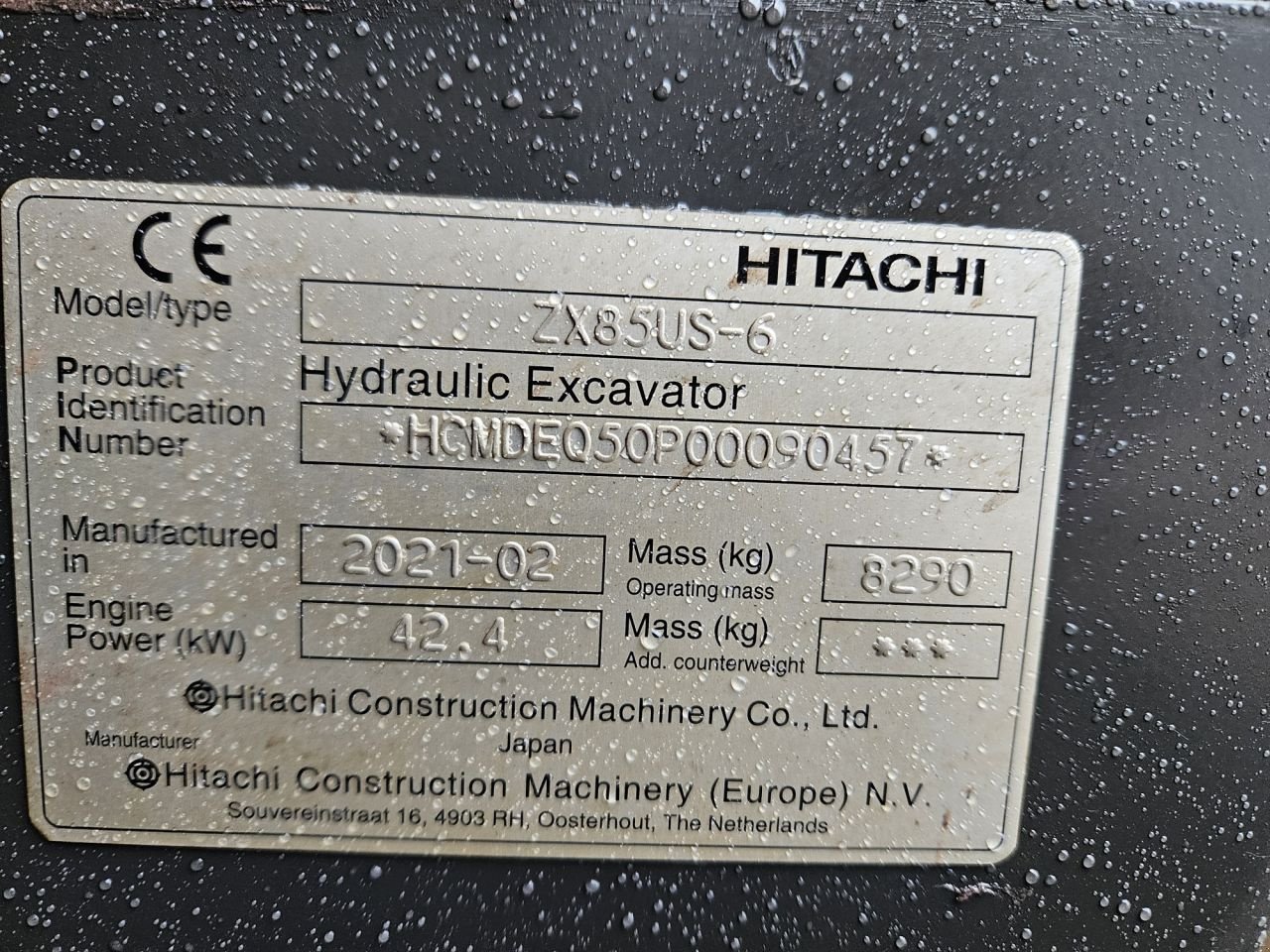 Kettenbagger typu Hitachi ZX85US-6, Gebrauchtmaschine v Veldhoven (Obrázok 5)