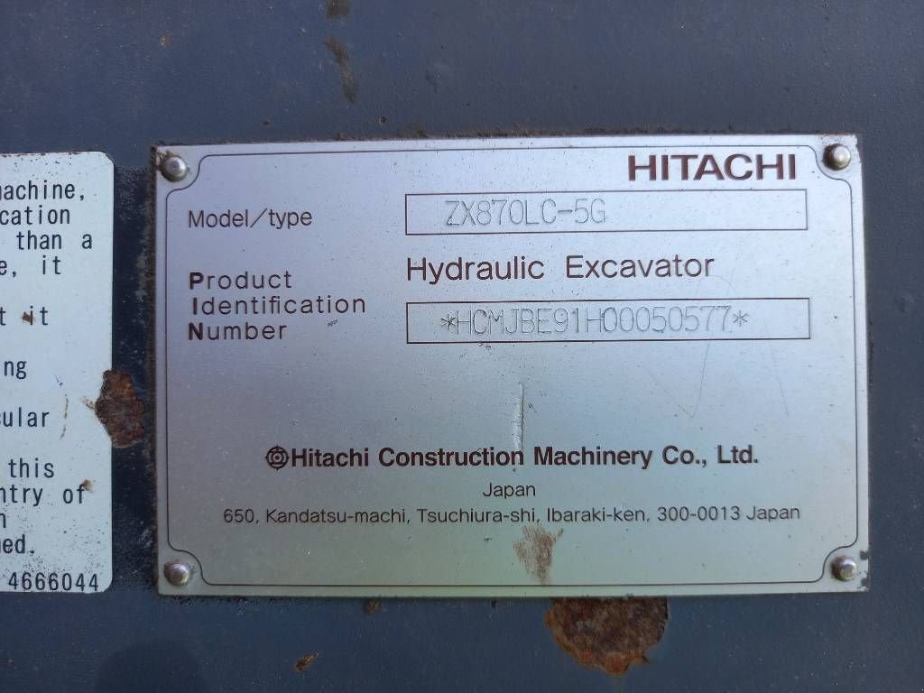 Kettenbagger типа Hitachi ZX870-5G (MediumReach 14m - Abu Dhabi ), Gebrauchtmaschine в Stabroek (Фотография 10)