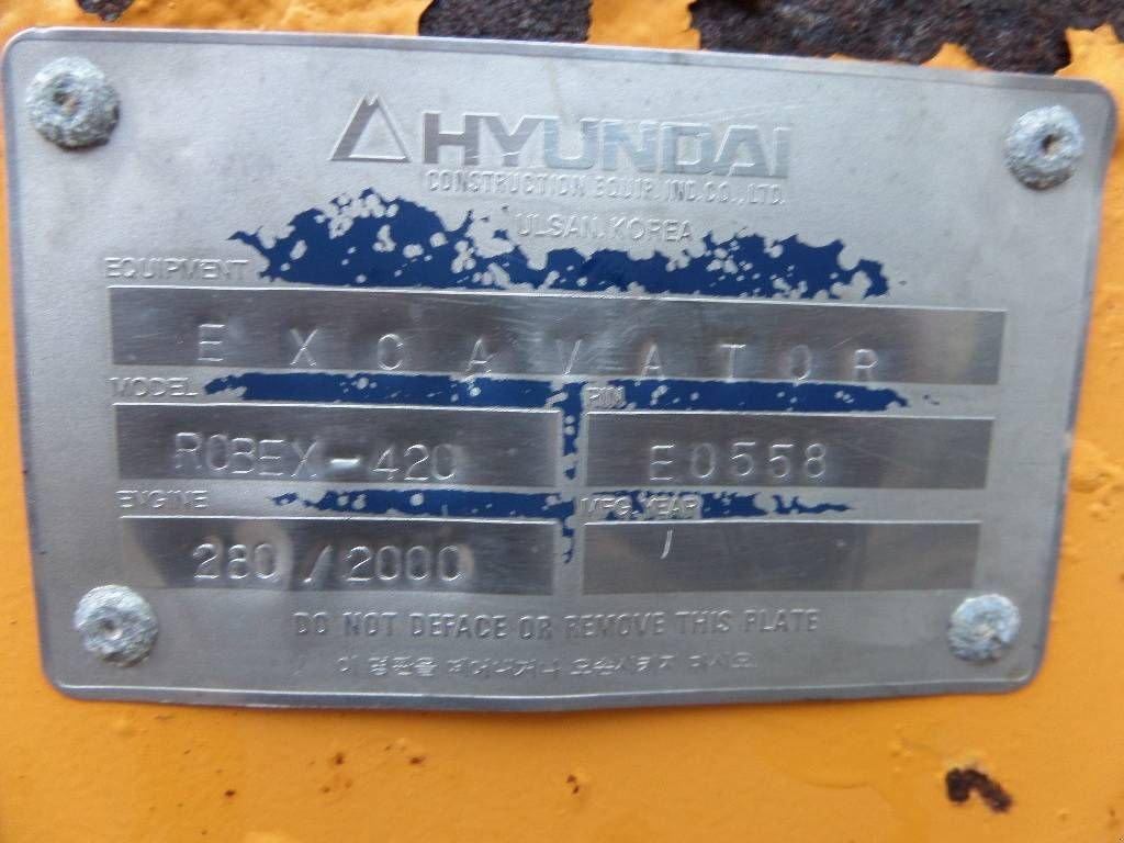 Kettenbagger typu Hyundai Robex 420, Gebrauchtmaschine v Rucphen (Obrázek 7)