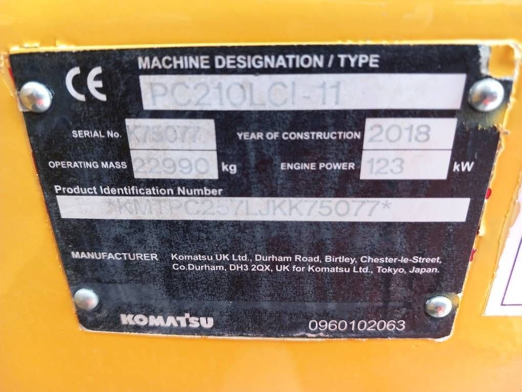 Kettenbagger Türe ait Komatsu PC210LCI-11, Gebrauchtmaschine içinde Overijse (resim 2)