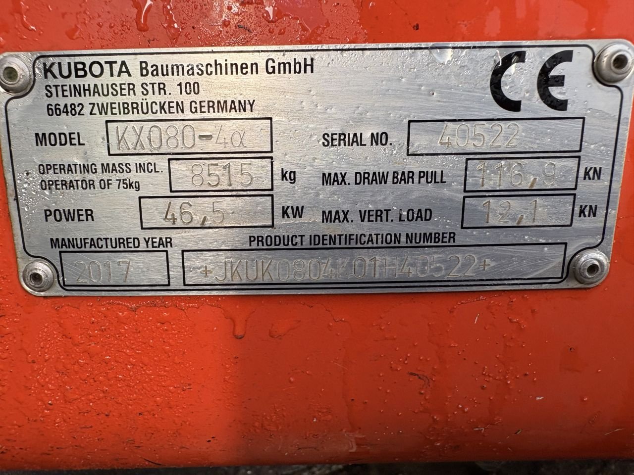 Kettenbagger of the type Kubota KX080-4a, Gebrauchtmaschine in Vlaardingen (Picture 5)