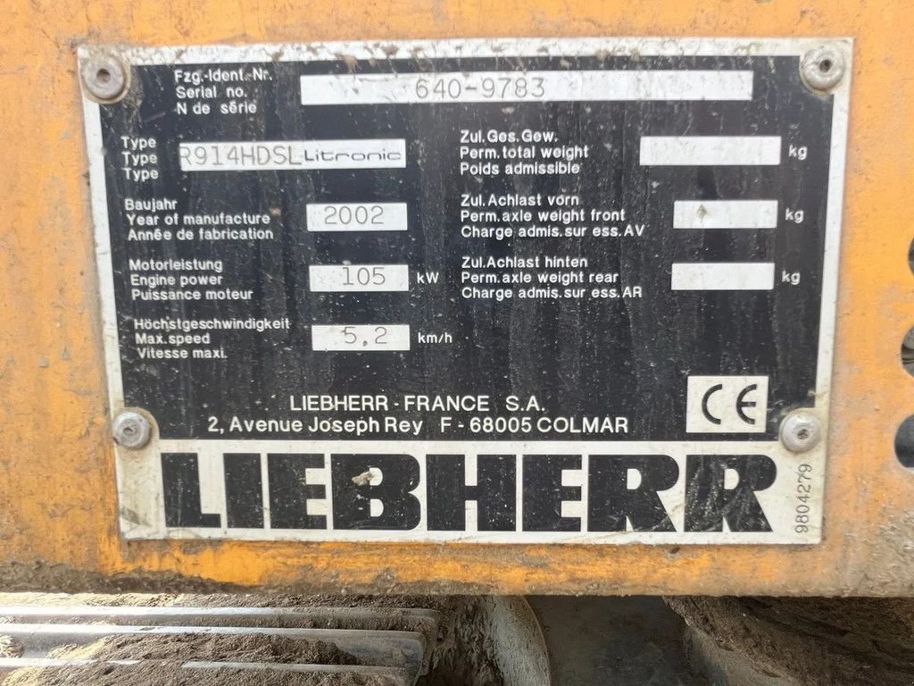 Kettenbagger типа Liebherr R914 HD Litronic Track Excavator Hammer Line 23.5T Good Conditio, Gebrauchtmaschine в 'S-Hertogenbosch (Фотография 10)