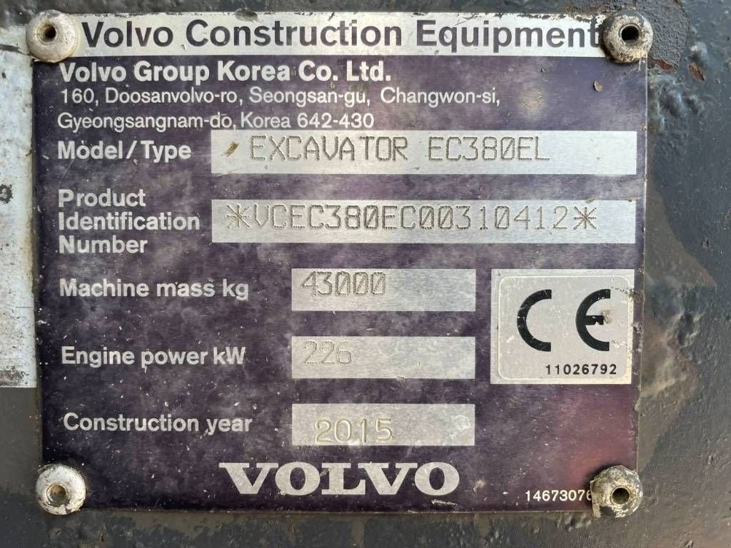 Kettenbagger tip Volvo EC380EL, Gebrauchtmaschine in Venlo (Poză 7)