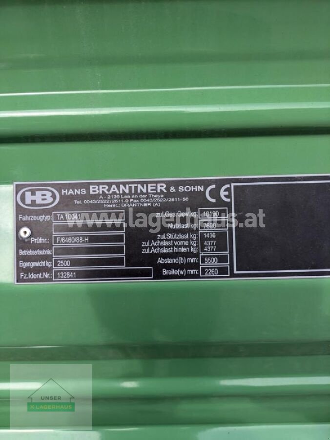 Kipper Türe ait Brantner TA 10041, Neumaschine içinde Schlitters (resim 3)