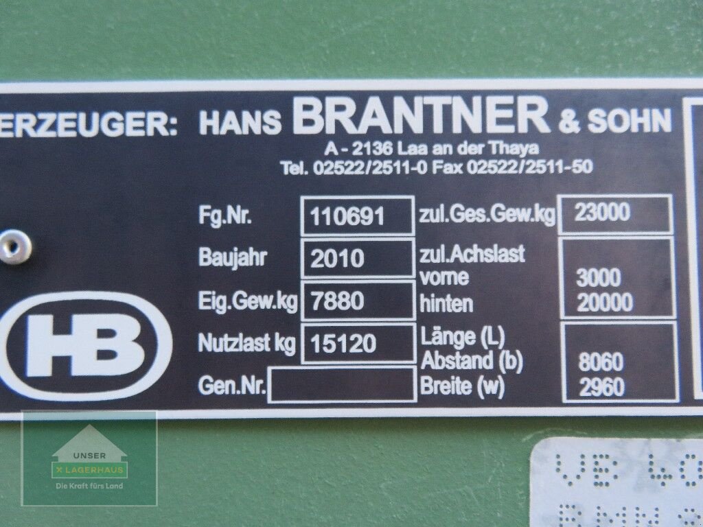 Kipper of the type Brantner TA23061/2XXL Stabilator, Gebrauchtmaschine in Hofkirchen (Picture 14)