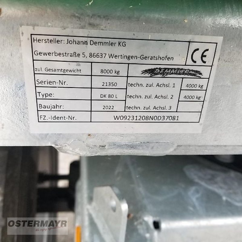 Kipper tip Demmler DK 80 L, Gebrauchtmaschine in Rohr (Poză 5)