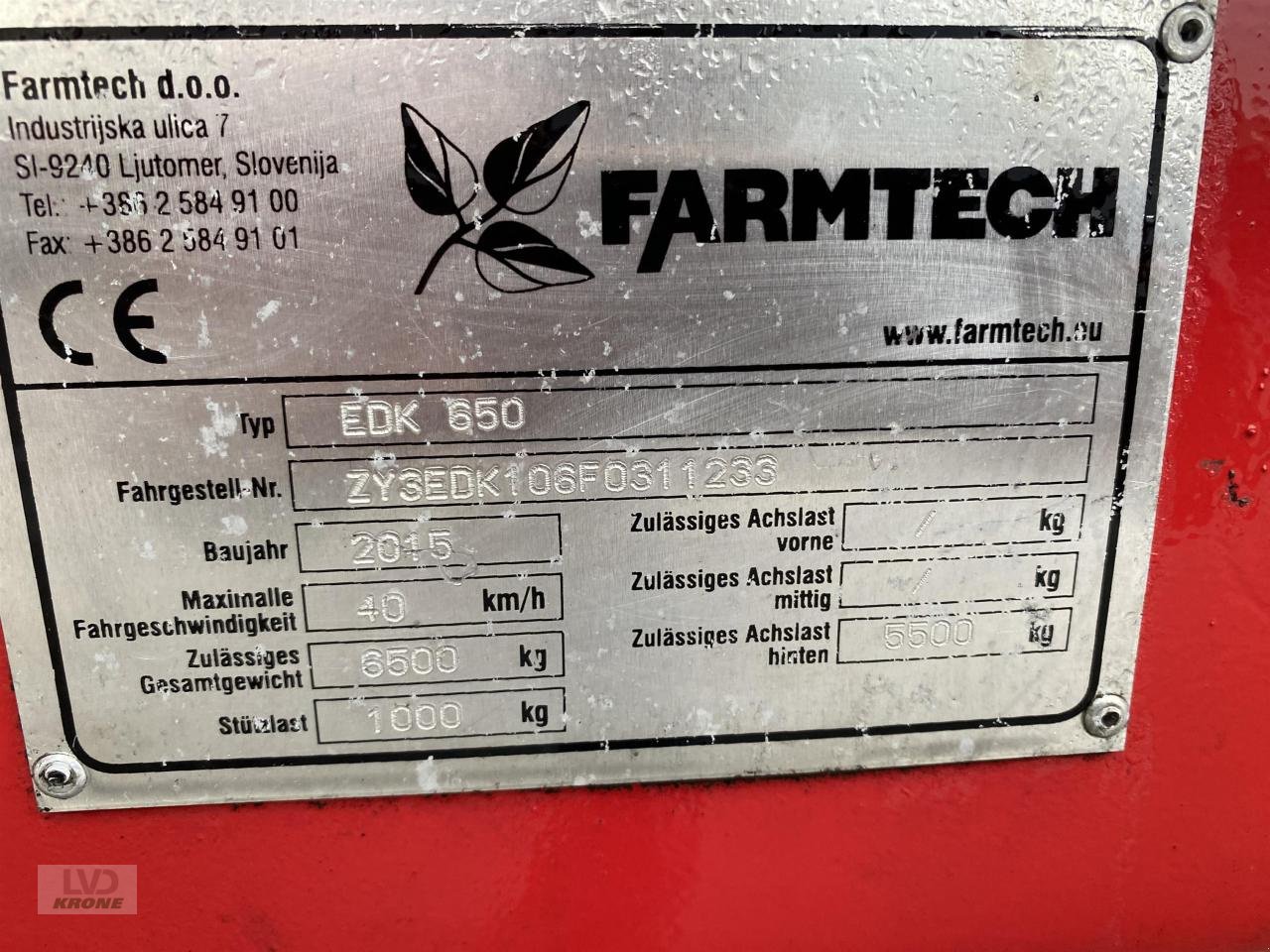 Kipper tip Farmtech EDK 650, Gebrauchtmaschine in Spelle (Poză 6)